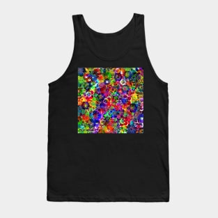 Bright Neon Rainbow Floral Garden Flower Boho Pattern Tank Top